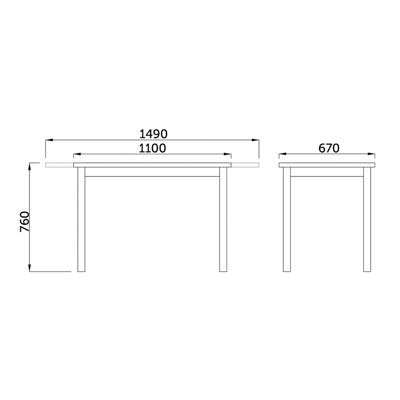 Стол AksHome Стол раздвижной Black, 110(149)*67, дуб натуральный, лдсп арт. ZN-126333