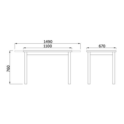 Стол AksHome Стол раздвижной Black, 110(149)*67, дуб канзас, лдсп арт. ZN-126332