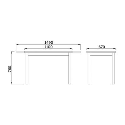 Стол AksHome Стол раздвижной One, 110(149)*6, дуб канзас, лдсп арт. ZN-126351