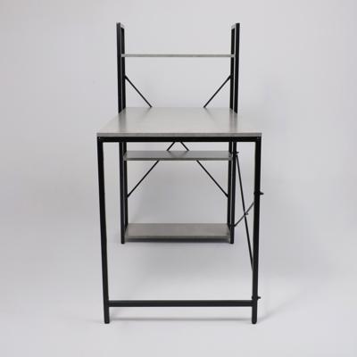 Стол письменный AksHome Стол письменный ONYX, со стеллажом, бетон/черный металл, 1200*600*750(1220) арт. ZN-273826