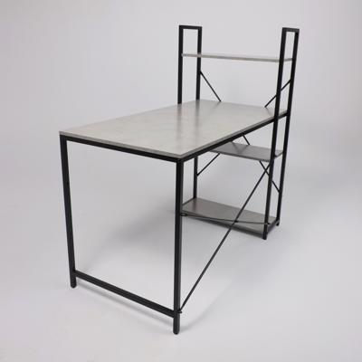 Стол письменный AksHome Стол письменный ONYX, со стеллажом, бетон/черный металл, 1200*600*750(1220) арт. ZN-273826