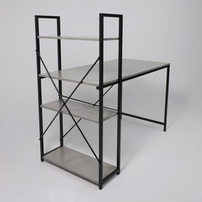 Стол письменный AksHome Стол письменный ONYX, со стеллажом, бетон/черный металл, 1200*600*750(1220) арт. ZN-273826