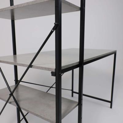 Стол письменный AksHome Стол письменный ONYX, со стеллажом, бетон/черный металл, 1200*600*750(1220) арт. ZN-273826