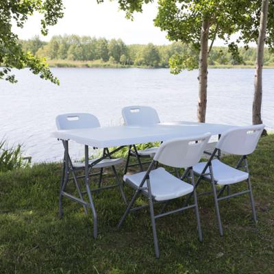 Стол AksHome Стол садовый складной, белый, hdpe-пластик, длина 152 см арт. ZN-126363