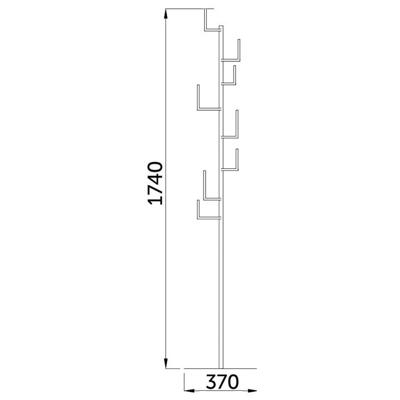 Вешалка AksHome Вешалка напольная Cactus, серебро, металл арт. ZN-127029