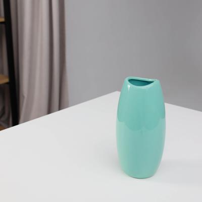 Ваза AksHome Ваза керамическая GHOST, голубой, 12,5*12,5*23,5см арт. ZN-381564