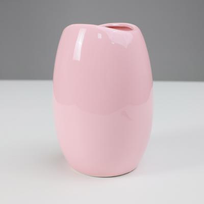 Ваза AksHome Ваза керамическая GHOST, розовый, 12,5*12,5*18,5см арт. ZN-381565