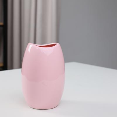Ваза AksHome Ваза керамическая GHOST, розовый, 12,5*12,5*18,5см арт. ZN-381565