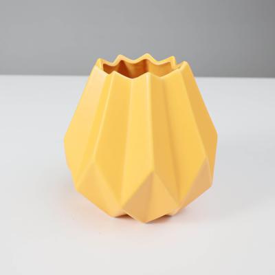 Ваза AksHome Ваза керамическая SHERY, желтый, 13*13см арт. ZN-381570