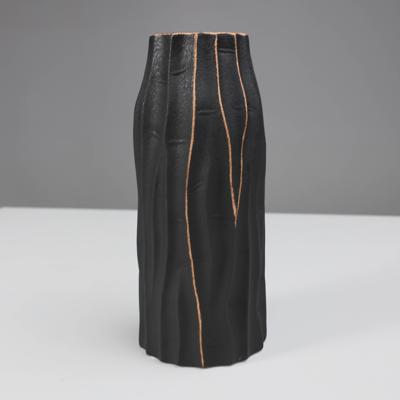 Ваза AksHome Ваза керамическая WOOD, черный, 10,5*10,5*24см арт. ZN-381600