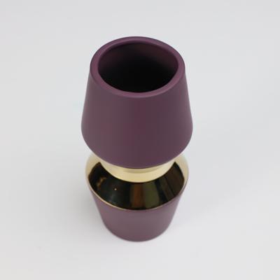 Ваза AksHome Ваза керамическая ASTOR, фиолетовый+золотой, 12*25см арт. ZN-381608