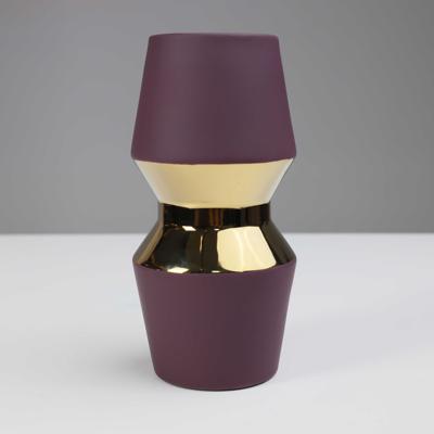Ваза AksHome Ваза керамическая ASTOR, фиолетовый+золотой, 12*25см арт. ZN-381608