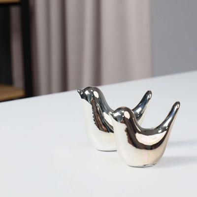 Статуэтка AksHome Статуэтки декоративные BIRDS, 2 шт, серебро арт. ZN-381611