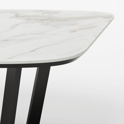 Стол Top concept Стол овальный Бенц 160, керамика матовая, белая арт. 14303