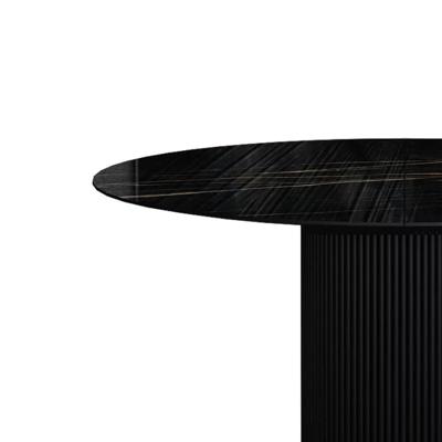 Стол Top concept Стол раскладной круглый Нолан 120+40, керамика глянцевая, черная арт. 25051
