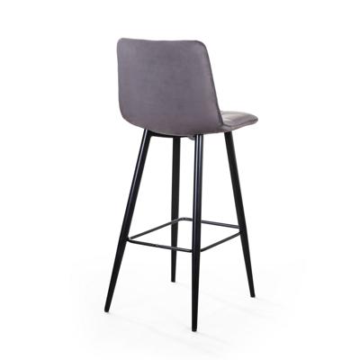 Стул барный Top concept Стул барный Уно, бархат светло-серый 26 / чёрный конус арт. 0000005380400000036182000002116