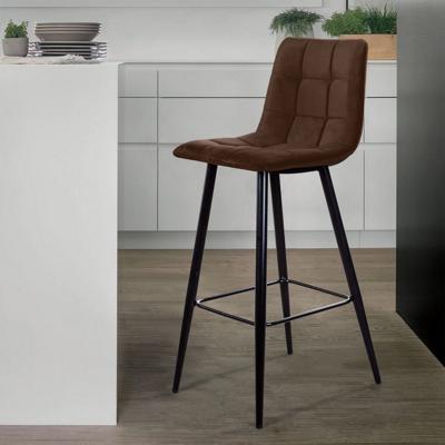 Стул барный Top concept Стул барный Уно, бархат коричневый 12/ чёрный конус арт. 7939