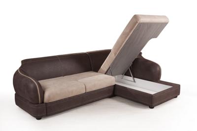 Диван Top concept Неаполь диван-кровать с шезлонгом, замша арт. 12421