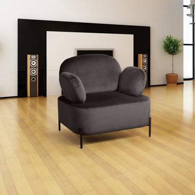 Кресло Top concept Кресло Денди, бархат matte 80 серый арт. 81208