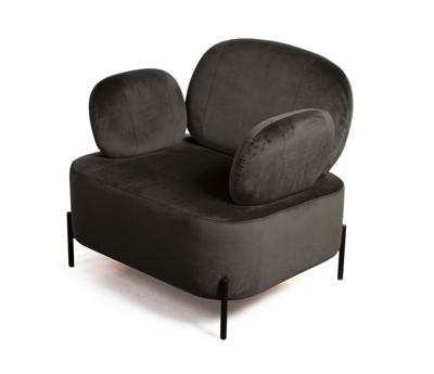 Кресло Top concept Кресло Денди, бархат matte 80 серый арт. 81208