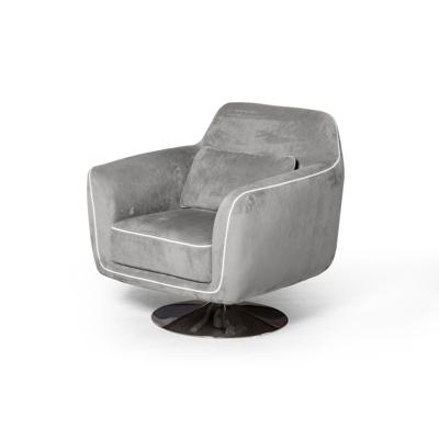 Кресло Top concept Кресло и пуф Марко, искусственная замша Breeze silver арт. 11943