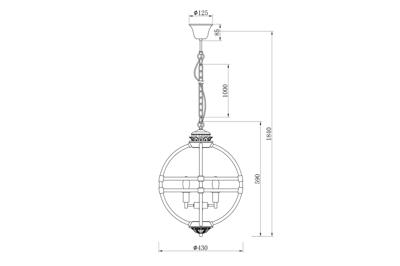 Потолочный светильник Garda Decor K2MP-766P-4 Светильник потолочный стекло/хром d43*64см арт. K2MP-766P-4