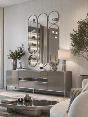 Зеркало Art-Zerkalo Deko mod.3 Silver Сет из 5-ти зеркал 35*160, 2х35*125 см, 2хØ35 см арт. SM073SL
