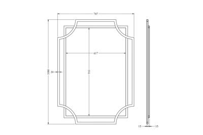 Зеркало Garda Decor KFE1150/1 Зеркало в стальной раме цвет хром 78*108см арт. KFE1150/1