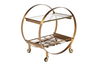 Стол журнальный Garda Decor 58DB-23085 Стол-тележка сервировочн ст.прозр/латунь 70*48*76 арт. 58DB-23085