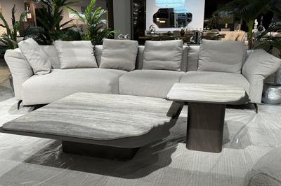 Мебель Garda Decor 58DB-24056 Стол журнальный Травертин (Travertine) 120*120*29см арт. 58DB-24056