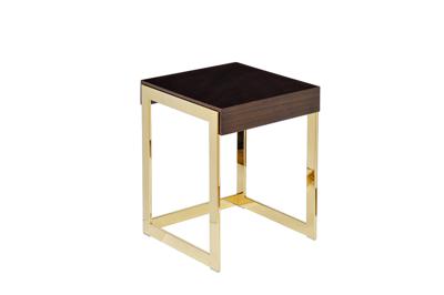 Стол журнальный Garda Decor 84HB-12STOL/ZH Стол журнальный тиковый шпон/лак, золото 40*40*50см арт. 84HB-12STOL/ZH