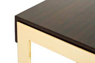 Стол журнальный Garda Decor 84HB-12STOL/ZH Стол журнальный тиковый шпон/лак, золото 40*40*50см арт. 84HB-12STOL/ZH
