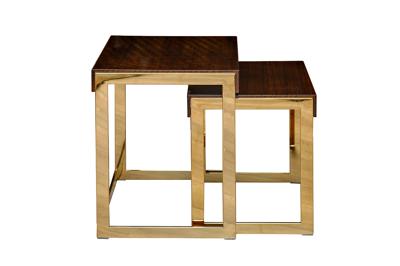 Стол журнальный Garda Decor 84HB-12STOL/ZH Стол журнальный тиковый шпон/лак, золото 40*40*50см арт. 84HB-12STOL/ZH