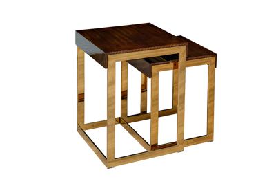 Стол журнальный Garda Decor 84HB-12STOL/ZH Стол журнальный тиковый шпон/лак, золото 40*40*50см арт. 84HB-12STOL/ZH
