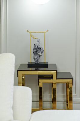 Стол журнальный Garda Decor 84HB-12STOL/ZH Стол журнальный тиковый шпон/лак, золото 40*40*50см арт. 84HB-12STOL/ZH