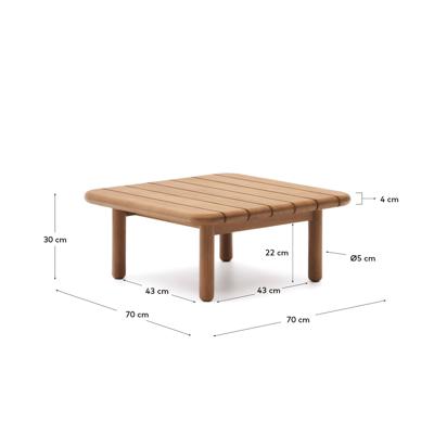 Столик La Forma (ех Julia Grup) Журнальный столик Turqueta из массива тикового дерева, 70 x 70 см арт. 191732