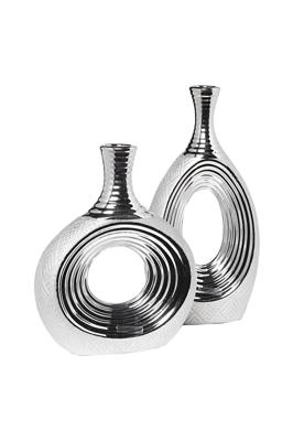 Ваза Garda Decor 18H2408-19 Ваза серебристая 19*8*39см арт. 18H2408-19