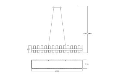 Потолочный светильник Garda Decor 162FL-60082 Люстра подвесная прямоуг. 120см арт. 162FL-60082