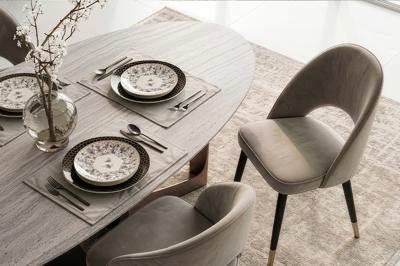 Мебель Garda Decor 30C-12280 Стул велюр серо-бежевый 51*56*84см, наконечники мат.золото арт. 30C-12280