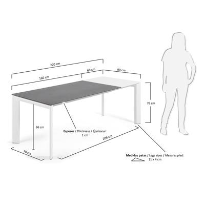 Стол La Forma (ех Julia Grup) Стол Atta 160 (220) x90 белый керамический арт. 055475