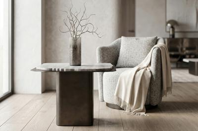 Мебель Garda Decor 58DB-04056 Стол журнальный Травертин (Travertine) 60*60*48см арт. 58DB-04056
