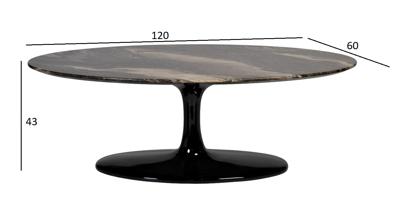 Стол журнальный Garda Decor 33FS-3076STOL/ZH Стол журнальный овальный Чипполо (Cippolo) 120*60*43см арт. 33FS-3076STOL/ZH