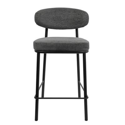 Стул полубарный Bradexhome Стул полубарный Lucas 2 темно-серый шенилл с чёрными ножками арт. FR 1082