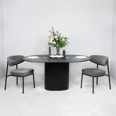 Стул Bradexhome Стул Lucas 2 серый шенилл с чёрными ножками арт. FR 1019