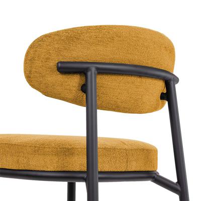 Стул полубарный Bradexhome Стул полубарный Lucas 2 горчичный шенилл с чёрными ножками арт. FR 1086