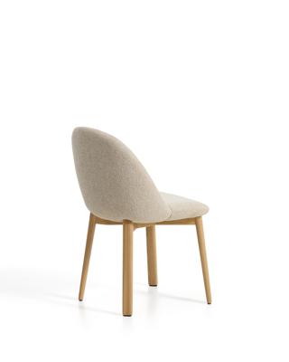 Стул La Forma (ех Julia Grup) Стул Meila из бежевой синели и ножками из ясеня с натуральной отделкой арт. 504986