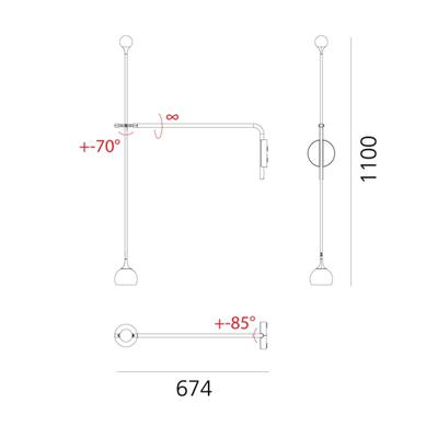 Бра ARTEMIDE Настенный светильник Ixa Arm Yellow арт. 1114040A