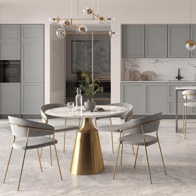 Стул Bradexhome Комплект из 4-х стульев Turin серый, золотые ножки арт. FR 0910K