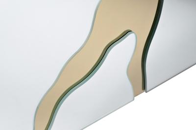 Мебель Garda Decor KFG199 Тумба зеркальная с золотым декором 61*42*59см арт. KFG199