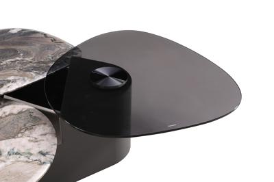 Стол журнальный Garda Decor 57EL-99100 Стол журнальный стекло+мрамор белый 156*107*35см арт. 57EL-99100